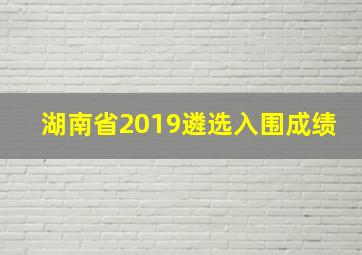 湖南省2019遴选入围成绩