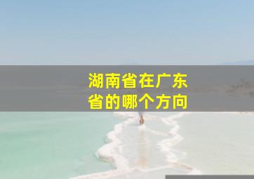 湖南省在广东省的哪个方向