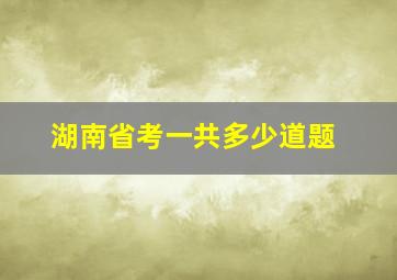 湖南省考一共多少道题