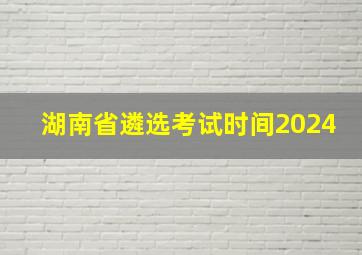 湖南省遴选考试时间2024