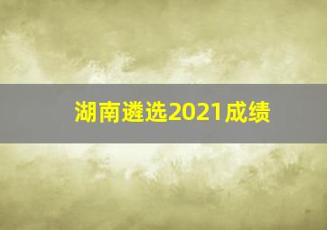 湖南遴选2021成绩