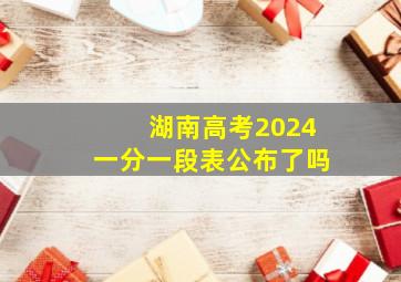 湖南高考2024一分一段表公布了吗