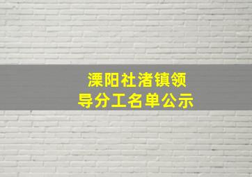 溧阳社渚镇领导分工名单公示