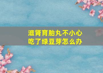 滋肾育胎丸不小心吃了绿豆芽怎么办