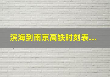 滨海到南京高铁时刻表...