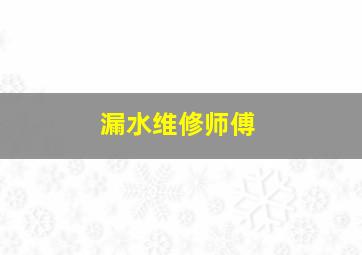 漏水维修师傅