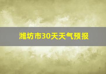 潍坊市30天天气预报