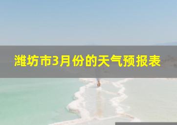 潍坊市3月份的天气预报表