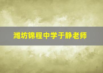 潍坊锦程中学于静老师