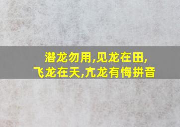 潜龙勿用,见龙在田,飞龙在天,亢龙有悔拼音