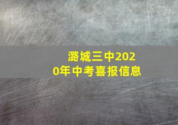 潞城三中2020年中考喜报信息