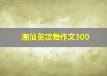 潮汕英歌舞作文300