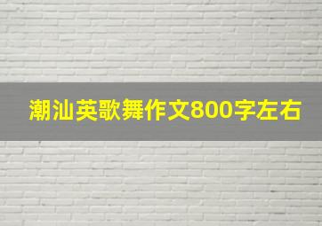 潮汕英歌舞作文800字左右