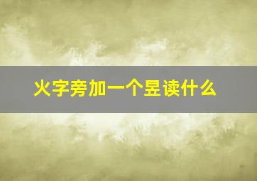 火字旁加一个昱读什么