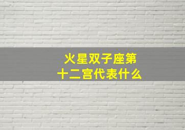 火星双子座第十二宫代表什么