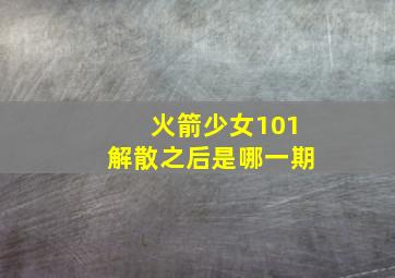 火箭少女101解散之后是哪一期