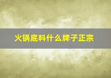 火锅底料什么牌子正宗