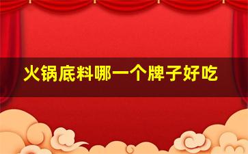 火锅底料哪一个牌子好吃