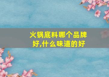 火锅底料哪个品牌好,什么味道的好