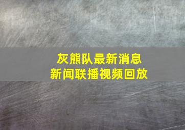 灰熊队最新消息新闻联播视频回放