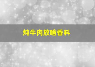 炖牛肉放啥香料