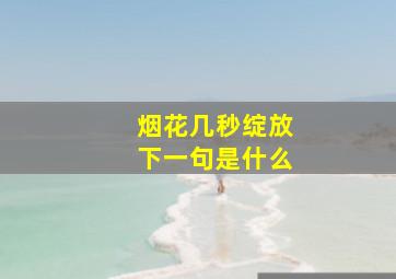 烟花几秒绽放下一句是什么