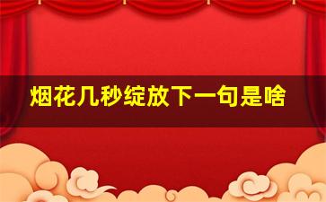 烟花几秒绽放下一句是啥