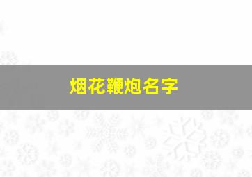 烟花鞭炮名字