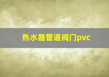 热水器管道阀门pvc