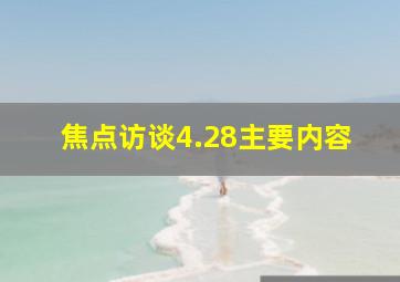 焦点访谈4.28主要内容