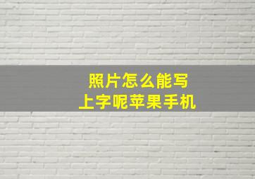 照片怎么能写上字呢苹果手机