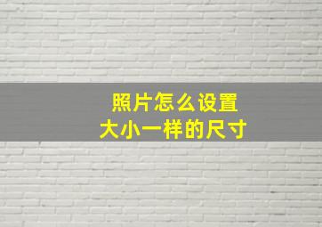 照片怎么设置大小一样的尺寸