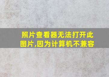 照片查看器无法打开此图片,因为计算机不兼容