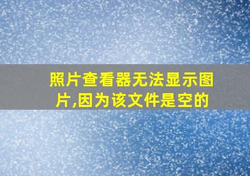 照片查看器无法显示图片,因为该文件是空的