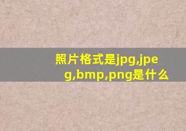 照片格式是jpg,jpeg,bmp,png是什么