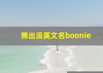 熊出没英文名boonie