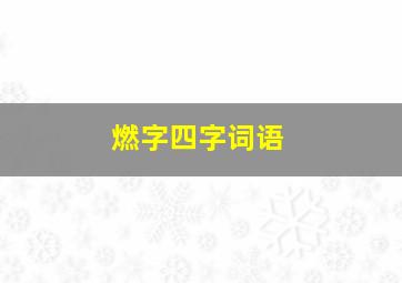 燃字四字词语