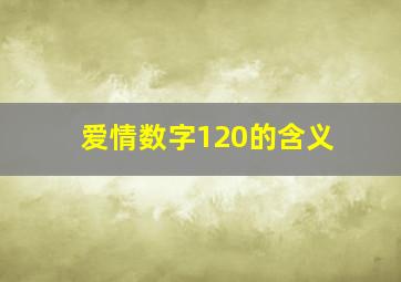 爱情数字120的含义