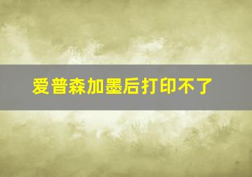 爱普森加墨后打印不了