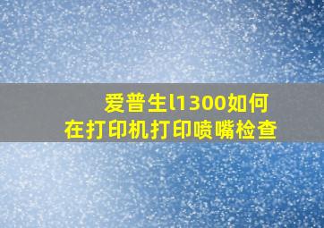 爱普生l1300如何在打印机打印喷嘴检查