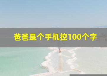 爸爸是个手机控100个字