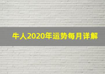 牛人2020年运势每月详解