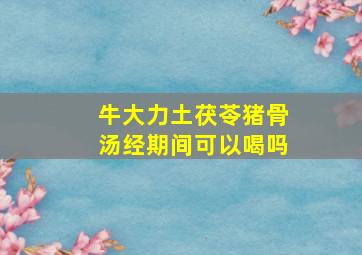 牛大力土茯苓猪骨汤经期间可以喝吗