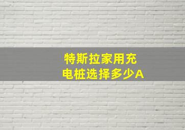 特斯拉家用充电桩选择多少A