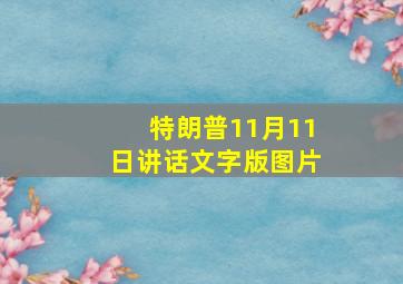 特朗普11月11日讲话文字版图片