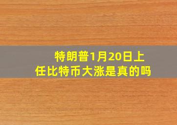 特朗普1月20日上任比特币大涨是真的吗