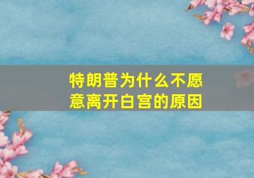 特朗普为什么不愿意离开白宫的原因