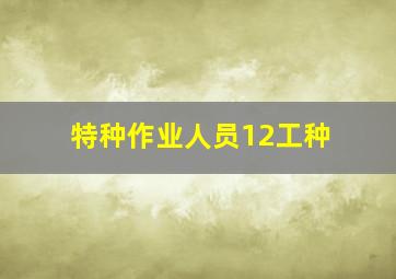 特种作业人员12工种