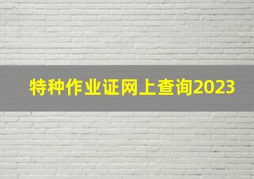 特种作业证网上查询2023