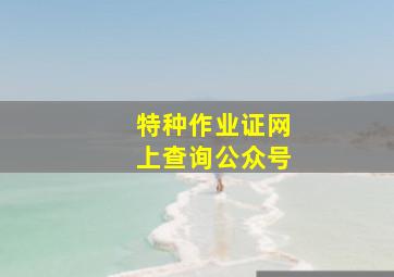 特种作业证网上查询公众号